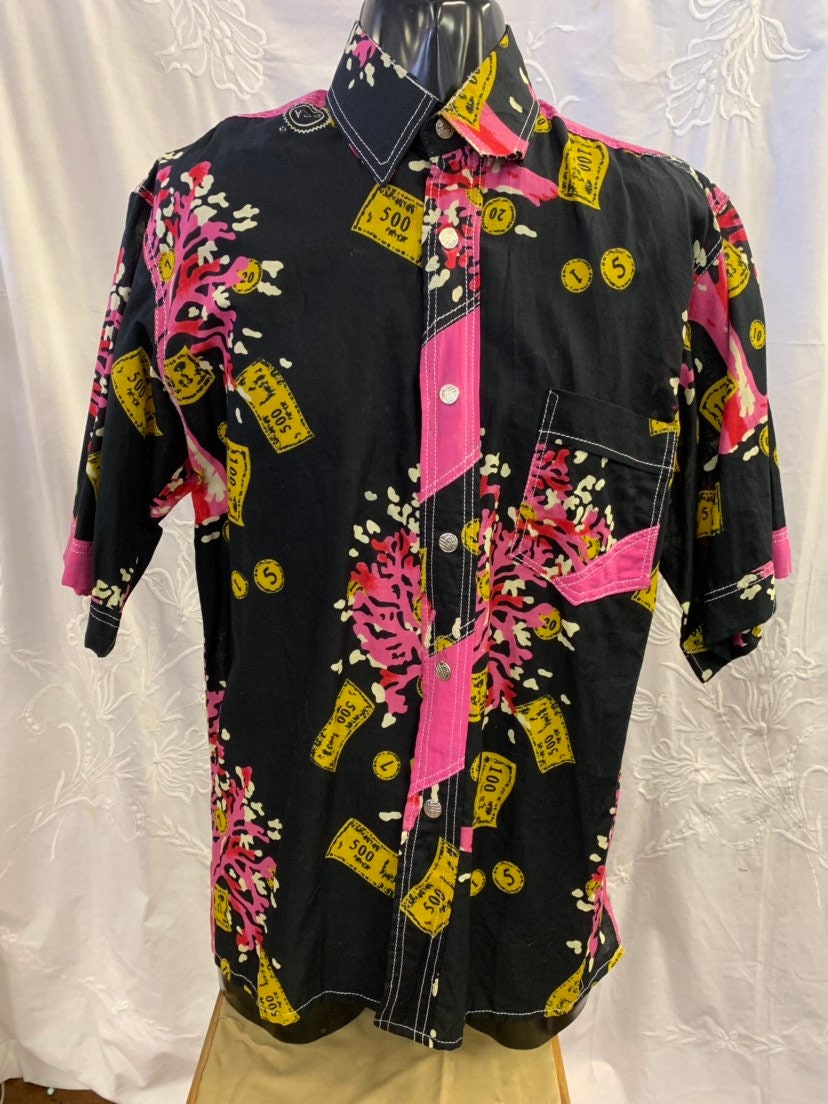 Image of Mens Handmade Vintage "Money Tree' Shirt Size L