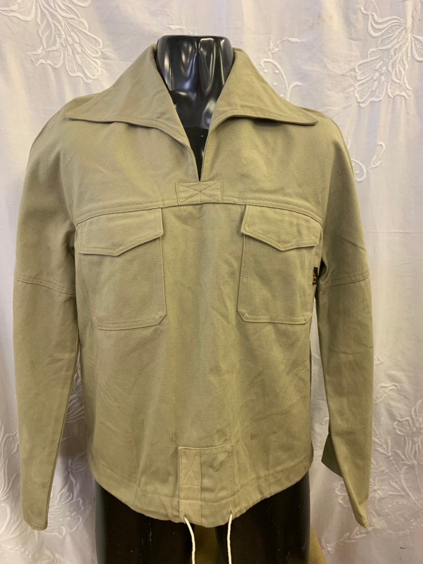 Image of Vintage 1950's Canvas Green Coat Size 47