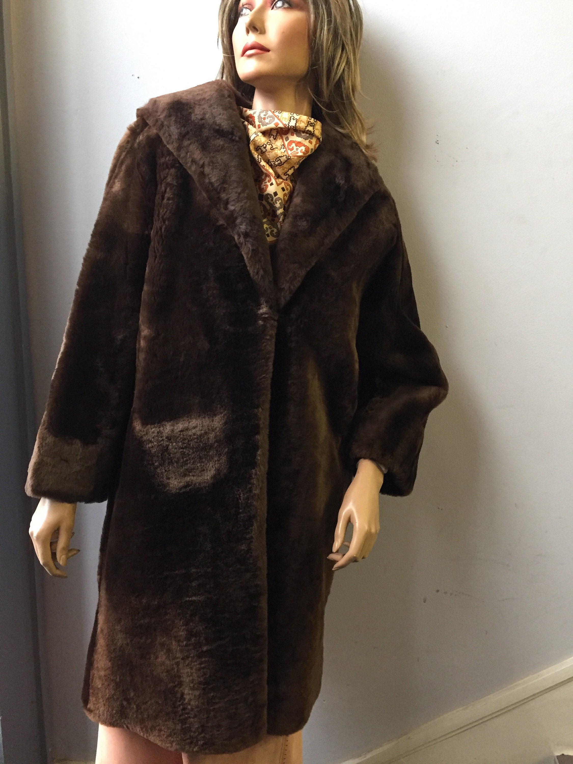 Vintage Beaver fur coat size uk 12