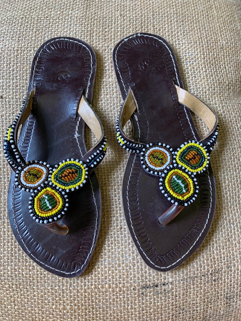 beaded flip flops uk