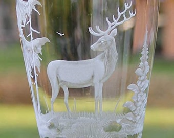 Weizenglas, Weißbierglas 0,5 L. , Weizenbierglas,Jagdgravur Handarbeit