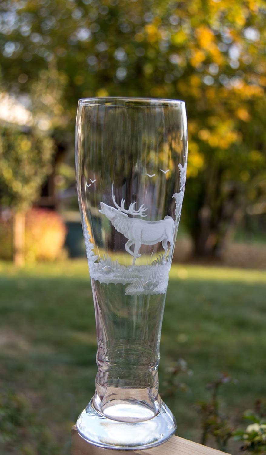 Glasbläserei Weber Weizenglas, Weißbierglas 0,5 L, Weizenbierglas,  Jagdgravur Handarbeit Schott Bavaria -  Österreich