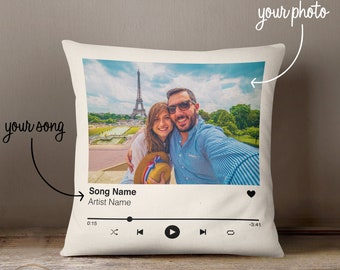 Personalized Valentines Day Pillow, Spotify Song Pillow, Custom Valentines Day Pillow, Gift for him, Gift for her, Photo Pillow