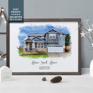 personalized gift, house portrait, home gift