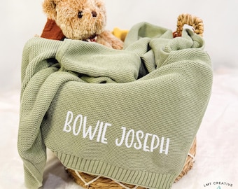 Custom Baby Gift, Personalized Embroidered Baby Blanket, Gift for Baby Shower, Newborn Baby Gift, Stroller Blanket, Newborn Gift
