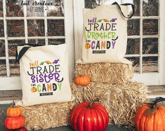 Trick-Or-Treat Bag Personalized - Trick-Or-Treat Bucket - Halloween - Trick'r Treat - Trick Or Treat Bag - Halloween Tote