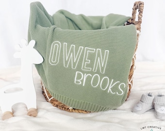 Personalized Embroidered Baby Blanket – Custom Name, Monogrammed Newborn Baby Gift, Gift for Baby Shower, Newborn Baby Gift, Newborn Gift