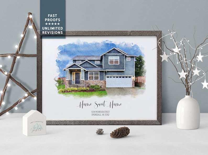 personalized gift, house portrait, home gift