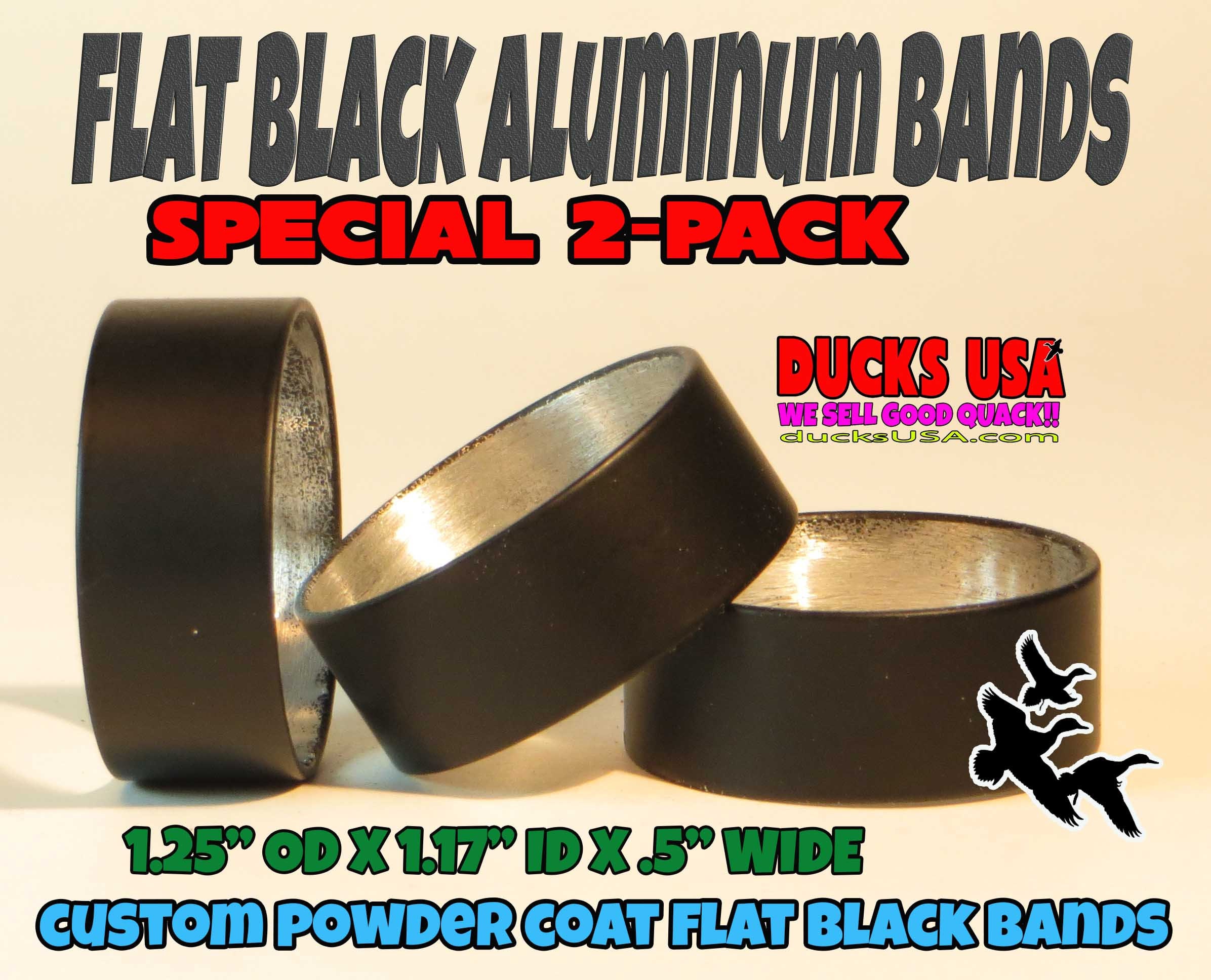 Duck Call FLAT BLACK Bands 2Pack Size 1.25 X 1.17 Etsy