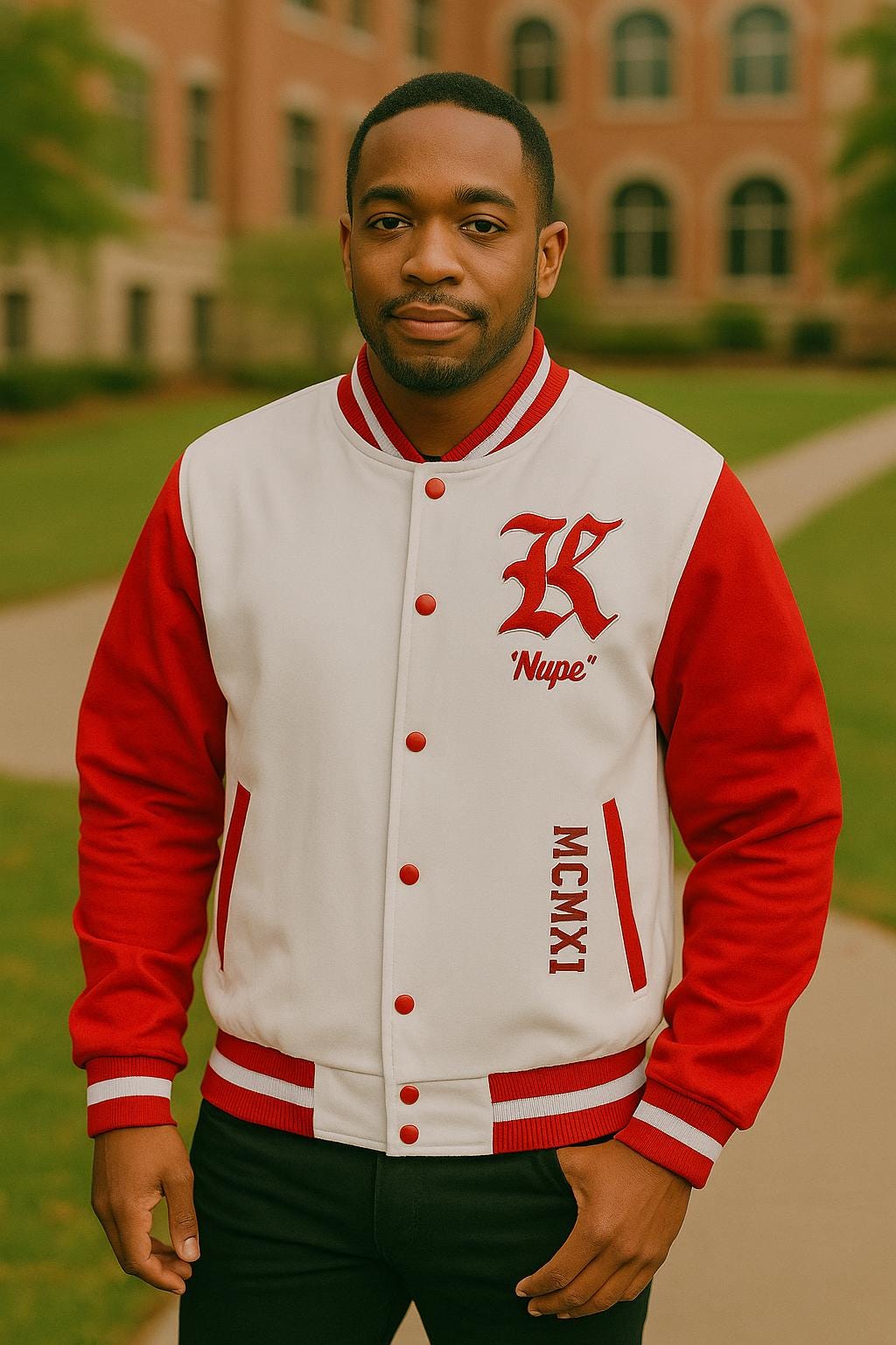 Custom made Kappa Satin Bomber Jacket | Custom Greek Fraternity Jacket | Red & White | Sizes up to 6XL Option to Personalize