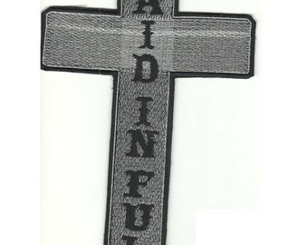 Christian Motorcycle Biker Back Patch Cross Paid In Full 10x7 for Biker Vest