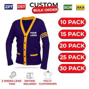 Kundenspezifische Sorority-Strickjacke - Zeta Phi Beta, Delta-Sigma-Theta, AKA,rücken