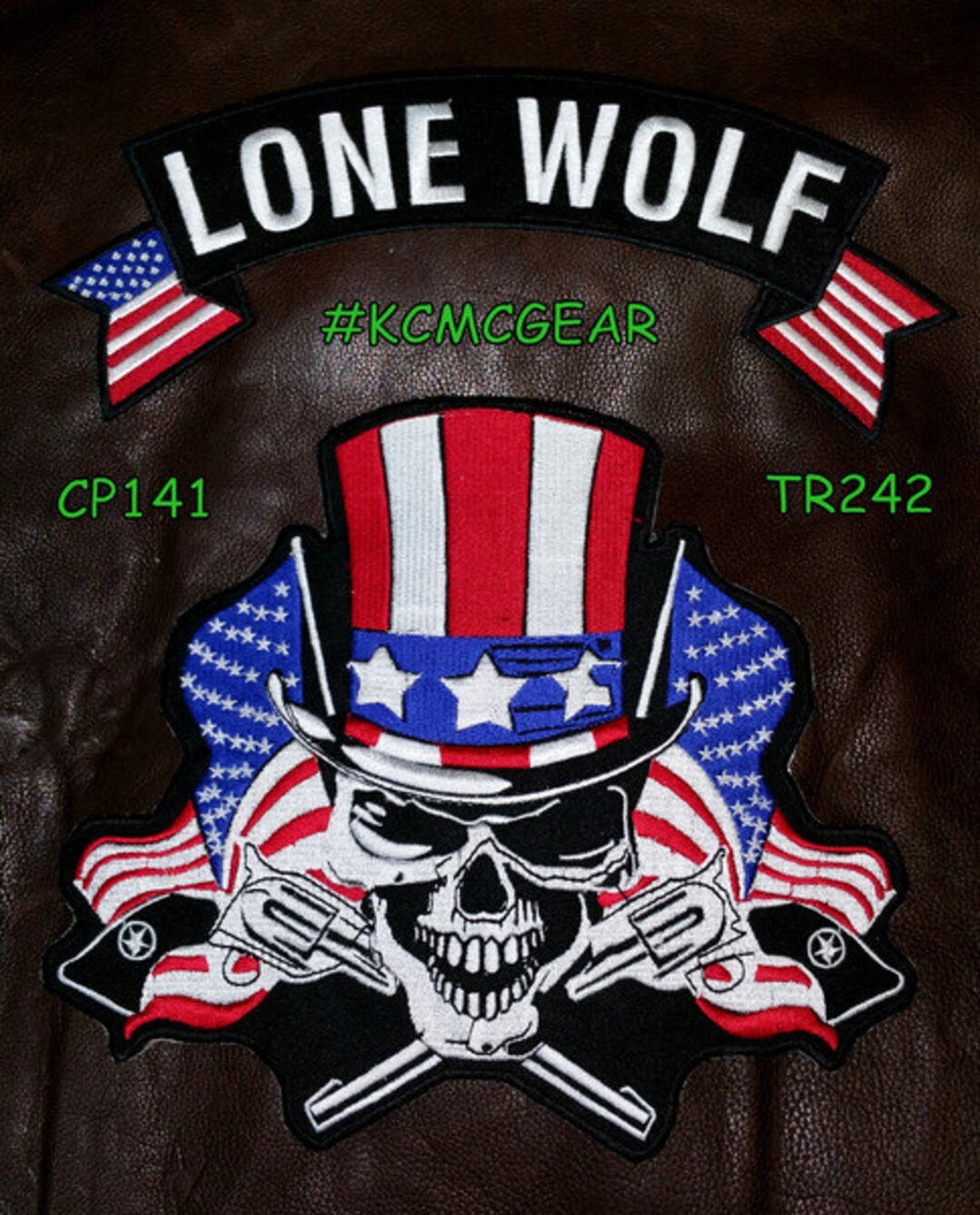 Lone Wolf Skull Embroidered Patch Set: Biker Jacket Patches - Etsy