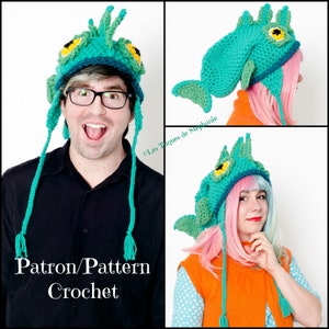 Crochet PATTERN Fish hat, For lovers of fishing and sea buffs ;)