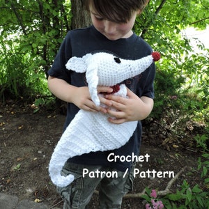 crochet PATTERN Zero the ghost dog plush inspired by the movie Nightmare before christmas made by Tim Burton, Zero the dog Jack friend's image 1