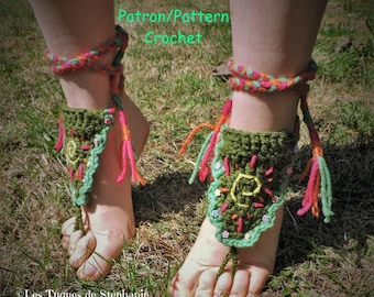 crochet PATTERN for Hippy Foot Jewel, Crocheted summer jewel, jewel for dance show