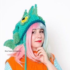 Crocheted Fish hat LINED with fleece CUSTOM, earflap hat for adult and child, animal winter hat image 1