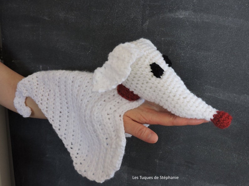crochet PATTERN Zero the ghost dog plush inspired by the movie Nightmare before christmas made by Tim Burton, Zero the dog Jack friend's image 4