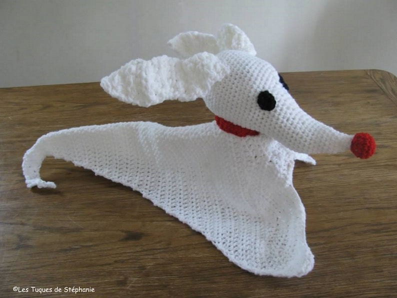 crochet PATTERN Zero the ghost dog plush inspired by the movie Nightmare before christmas made by Tim Burton, Zero the dog Jack friend's image 3