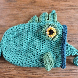 Crocheted Fish hat LINED with fleece CUSTOM, earflap hat for adult and child, animal winter hat image 5