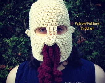 PATRON cagoule Alien humanoide inspiré des Oods de Dr. Who au crochet, Tuto de masque Extra terrestre au crochet