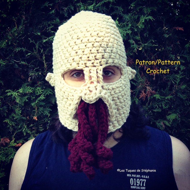 Crochet PATTERN balaclava humanoid Alien Oods inspired, crochet pattern for extra-terrestrial hat Dr. Who inspired image 1