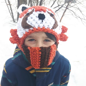 Crochet PATTERN red panda hat, the tail is used scarf, easy to do, very cute and practical image 5