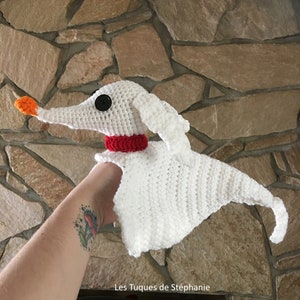 crochet PATTERN Zero the ghost dog plush inspired by the movie Nightmare before christmas made by Tim Burton, Zero the dog Jack friend's image 6