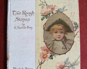 Livro Dois da Nister: Pedras Brutas, de George Manville Fenn, ilustrado por E. Stewart, publicado por Nister & Dutton Co., 1875. Livro infantil antigo.