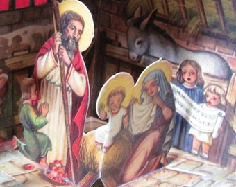 Nativity Pop-Up Book Gloria In Excelsis Deo by Vojtech Kubasta Published by ARTIA Prague 3D Pop-up Moveable Nativity Scene