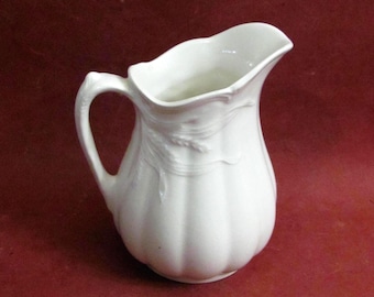 Antique Ironstone Pitcher Wheat Pattern Royal Staffordshire Pottery Wilkinson Ltd England Entertaining Dining Holiday Home Decor