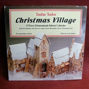Tasha Tudor Weihnachtsdorf 24-Tage-Adventskalender 3-D-Pop-Up-Original illustrierter Umschlag 1st Ed Herausgegeben von Philomel Books New York