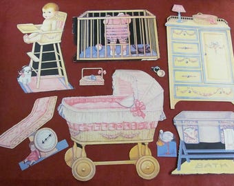 1930's Queen Holden Paper Doll Accessories & Furniture 41 Pieces