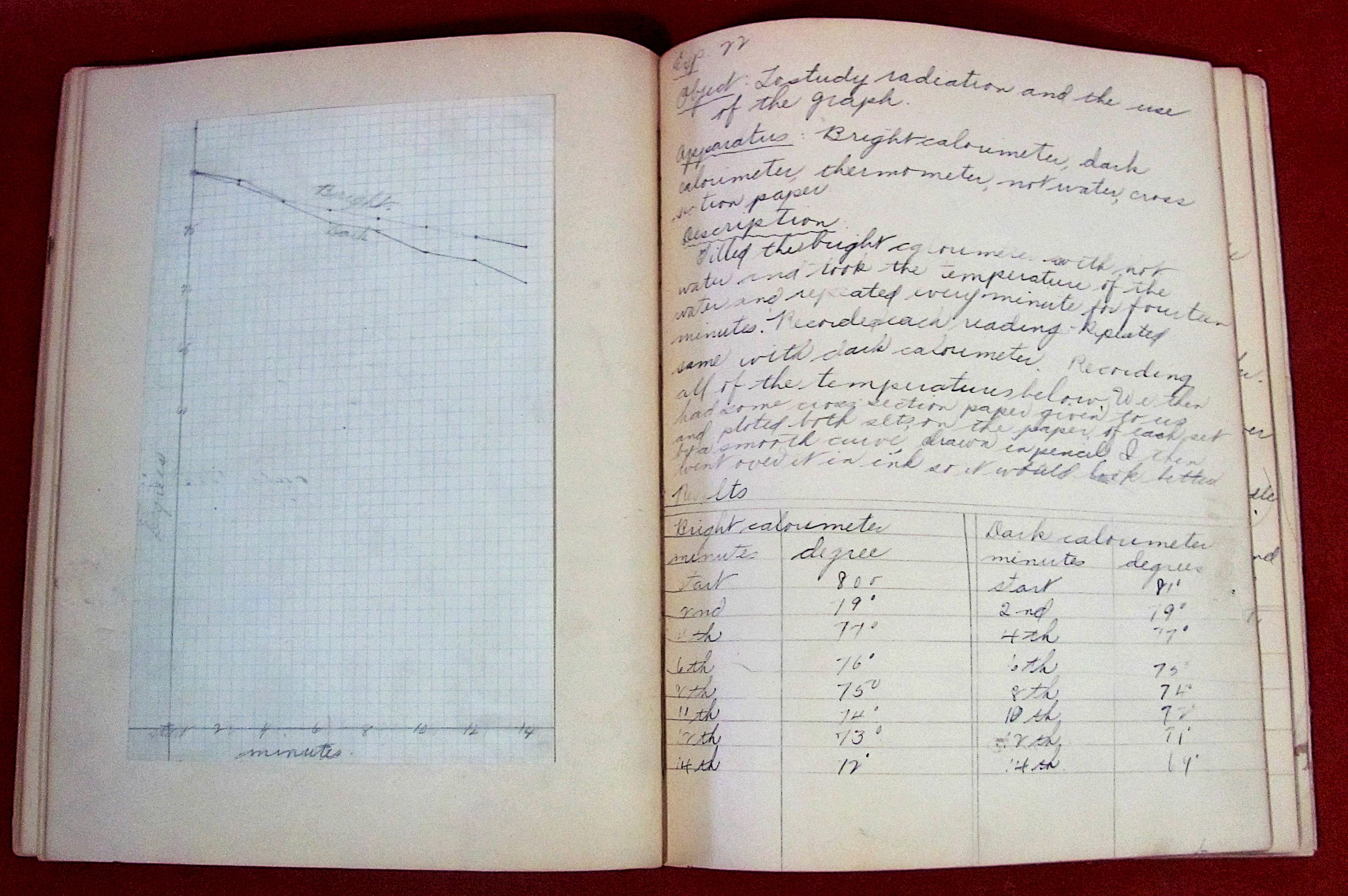 1914 Science Notebook Belonging to Student Louise Daley Grade 10 ...
