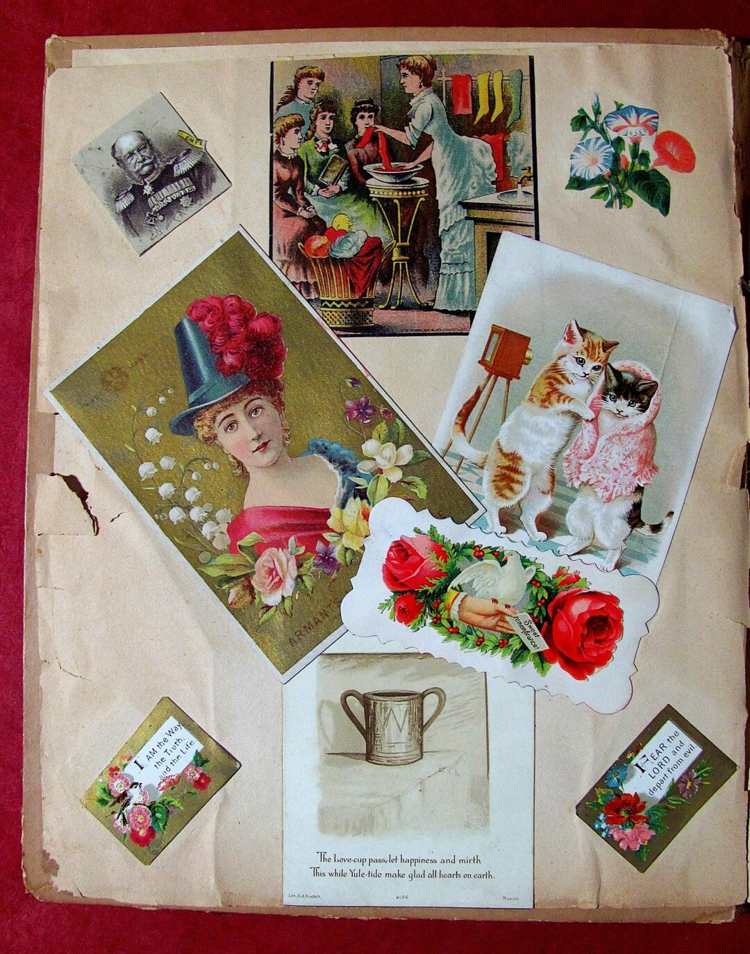 Victorian Scrapbook Album 99 Pieces Cards Valentine Trade Calling