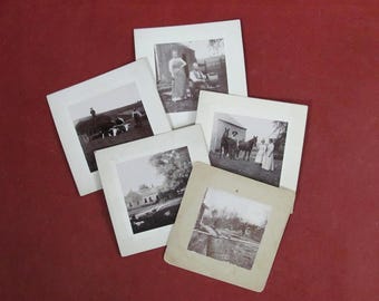 19th C Photographs New England Country Farm Scenes Black & White