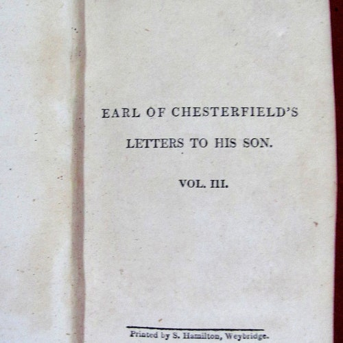 Earl Of Chesterfield's Letters To His Son Published in 1810 in outlet London Black & White Engravings Antiquarian Leather Bound Book