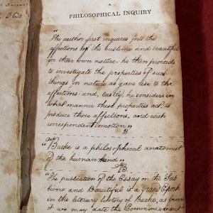 Una indagación filosófica sobre el origen de nuestras ideas de lo sublime y lo bello, de Edmund Burke, 1806. Edición estadounidense temprana.