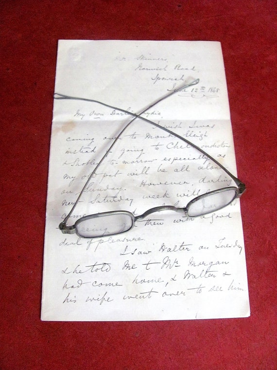 Early Temple Spectacles Rectangular Lens Loop Fin… - image 1