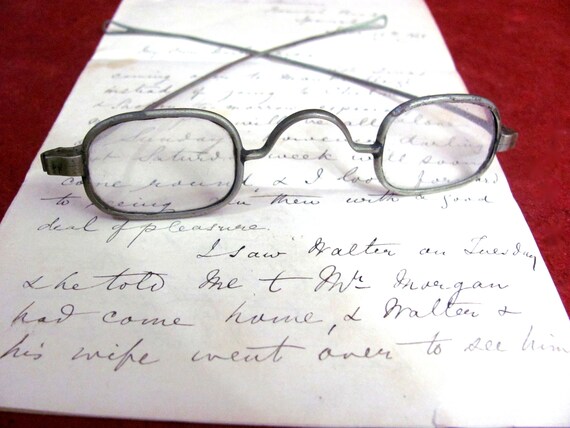 Early Temple Spectacles Rectangular Lens Loop Fin… - image 3