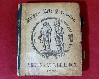 National Rifle Association 1880 Meeting At Wimbledon Programme Published by Waterlow & Sons London Handwritten Notes Map of London Ads