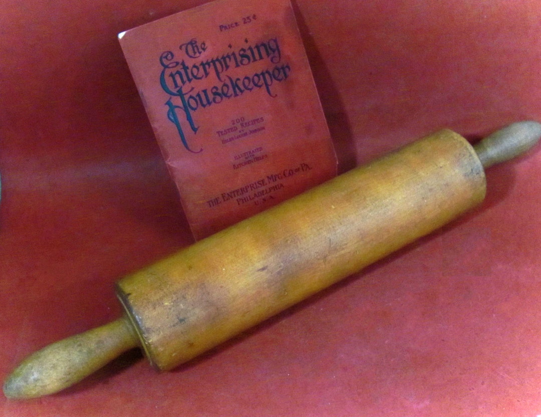 Antique Rolling Pin Solid Wood Primitive Kitchen Tool Antique Treenware