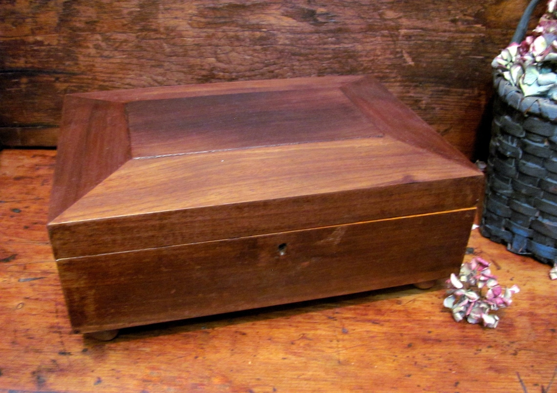 Antique Shaker Sewing Box Signed & Dated 1847 Original Pencil Etsy