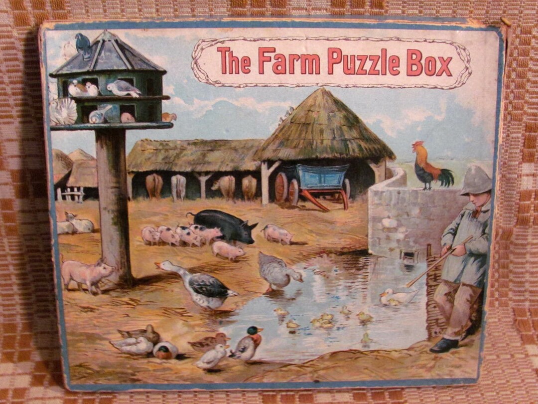 The Farm Puzzle Box by E. P. Dutton & Ernest Nister Rare With Original ...