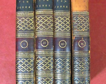 1792 The History Of Tom Jones by Henry Fielding Cooke's Edition Of Select Novels 4 Volumes Wood Cut Engravings Leather Bound Antique Books