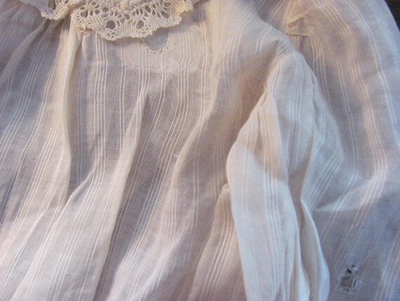 Antique Christening Dress Hand Sewn Handmade Lace… - image 9