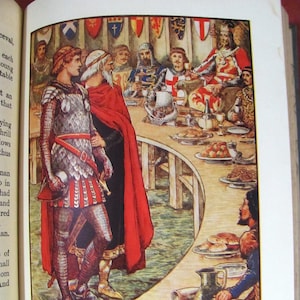 King Arthur&#39;s Knights by Henry Gilbert Colored Illustrations by Walter Crane Published by T. Nelson & Sons NY Antique Children&#39;s Book