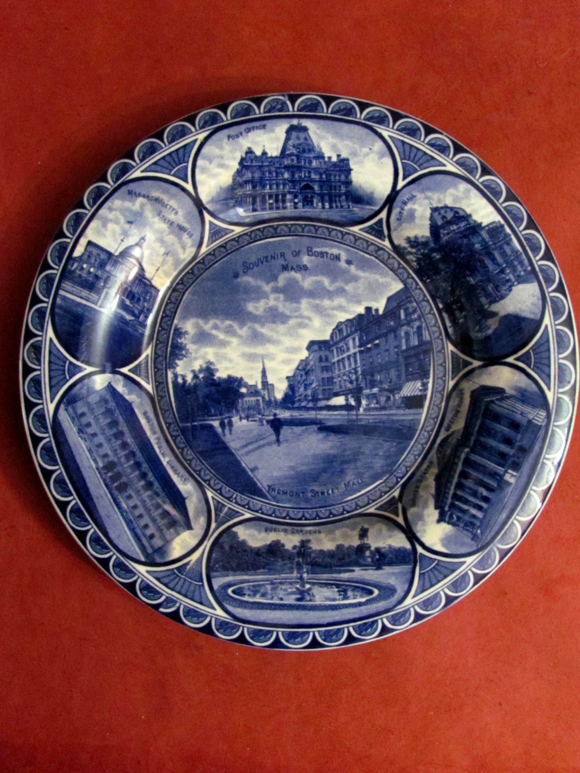 Antique Boston Massachusetts Flow Blue Plate Made in Staffordshire