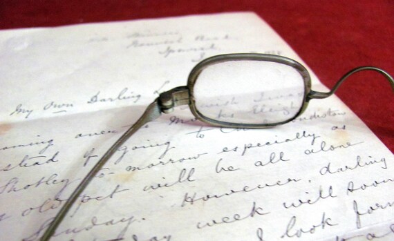 Early Temple Spectacles Rectangular Lens Loop Fin… - image 6