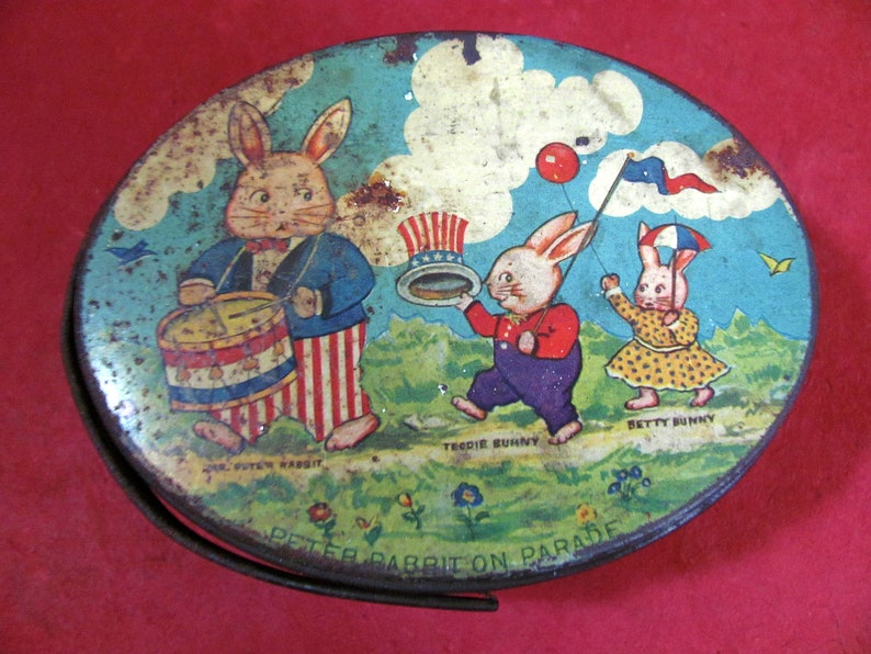 Antique Peter Rabbit Candy Tin by Tindeco Company Colorful - Etsy